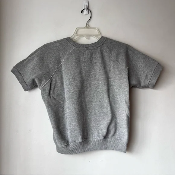 Urban Outfitters Gray Short Sleeve Cropped Sweatshirt Top M - Picture 4 of 4